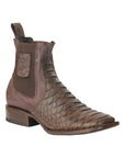 El General Men's Python Imitation Ankle Boots in Brown