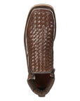 El General Men's Woven Ankle Boots with Zipper in Brown