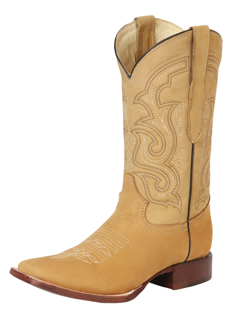 El General Men's Rodeo Boot — Nubuck Leather in Honey