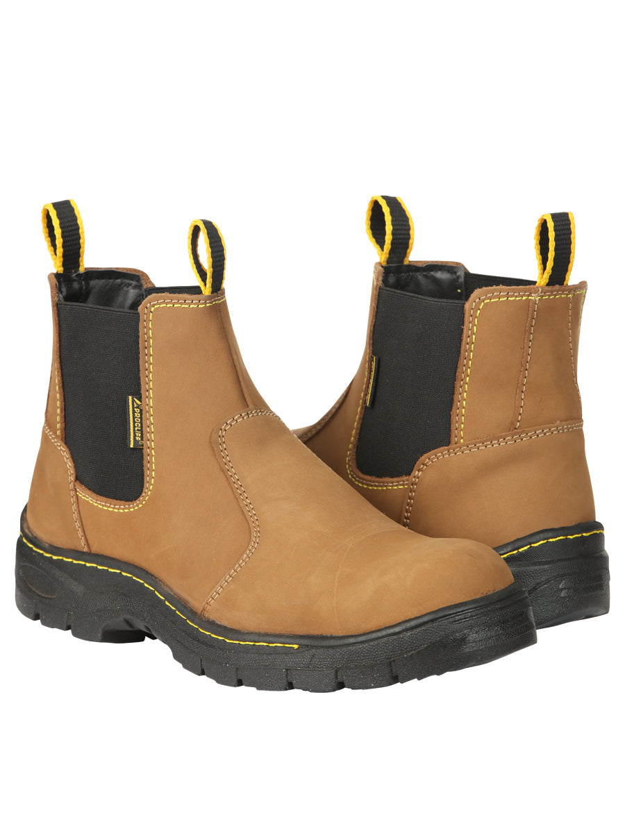 ProCliff Men’s Steel Toe Slip on Work Shoes - Made in Mexico - Nubuck Maple 45284