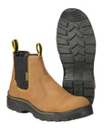 ProCliff Men’s Steel Toe Slip on Work Shoes - Made in Mexico - Nubuck Maple 45284