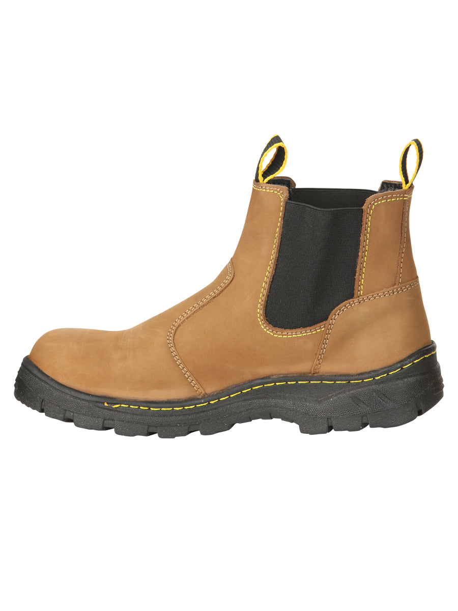 ProCliff Men’s Steel Toe Slip on Work Shoes - Made in Mexico - Nubuck Maple 45284