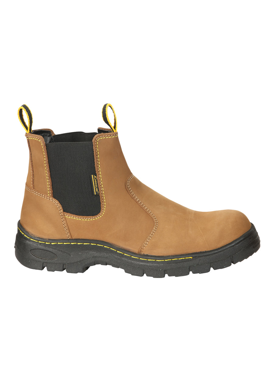 ProCliff Men’s Steel Toe Slip on Work Shoes - Made in Mexico - Nubuck Maple 45284