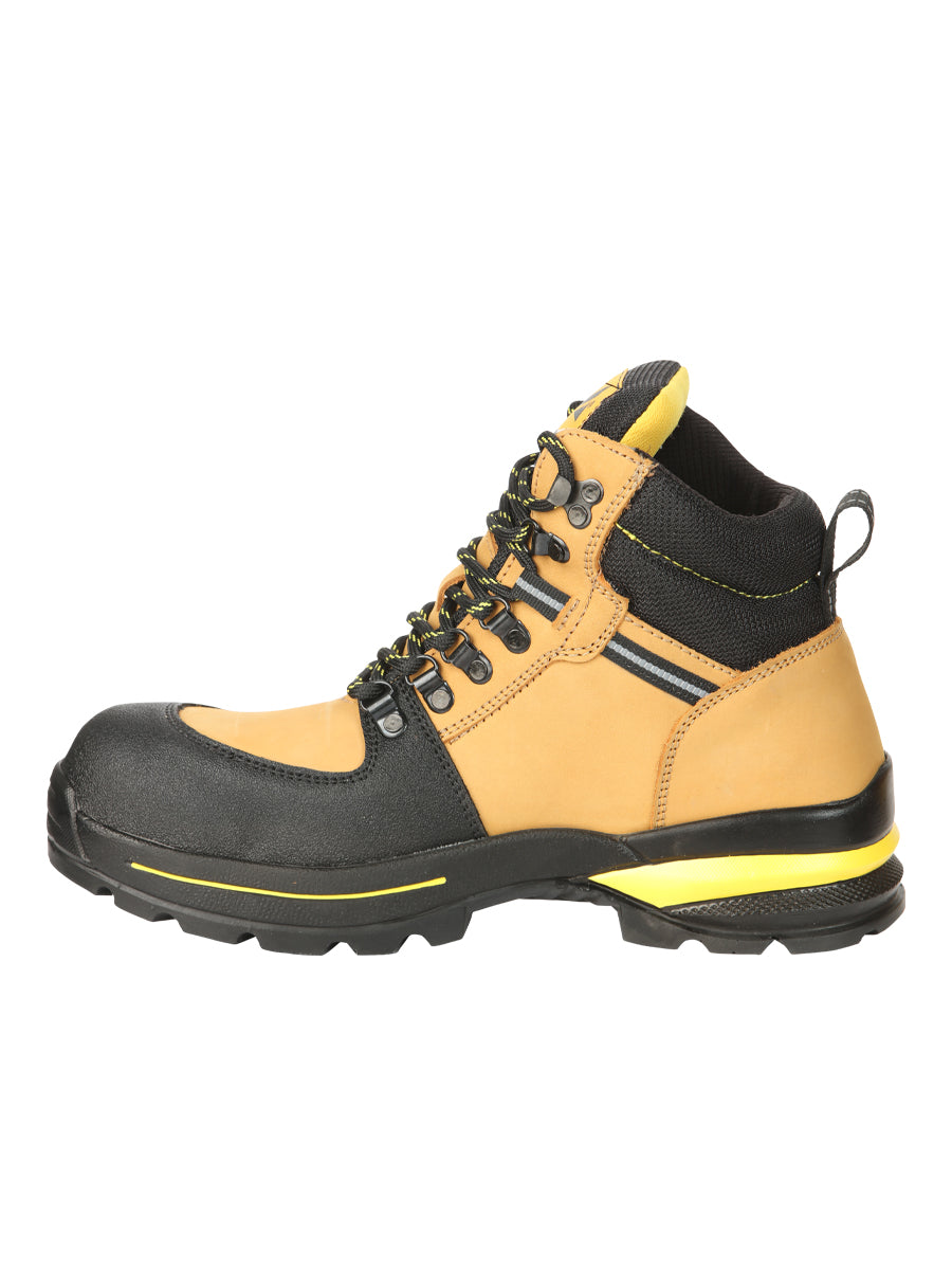 ProCliff Men’s Steel Toe Work Shoes with Laces - Made in Mexico - Nubuck Honey 45285