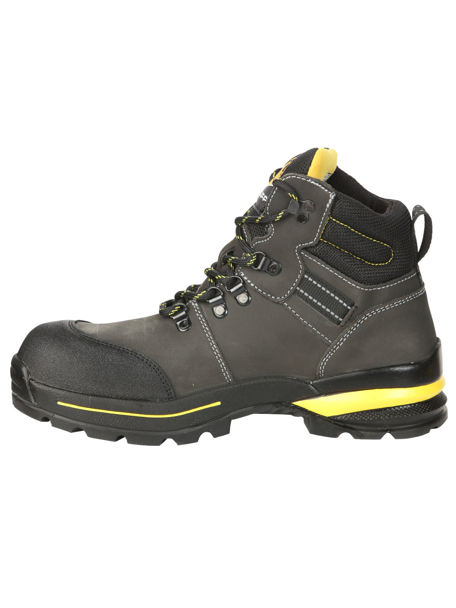 ProCliff Men’s Steel Toe Lace-up Work Shoes - Made in Mexico - Nubuck Grey 45288