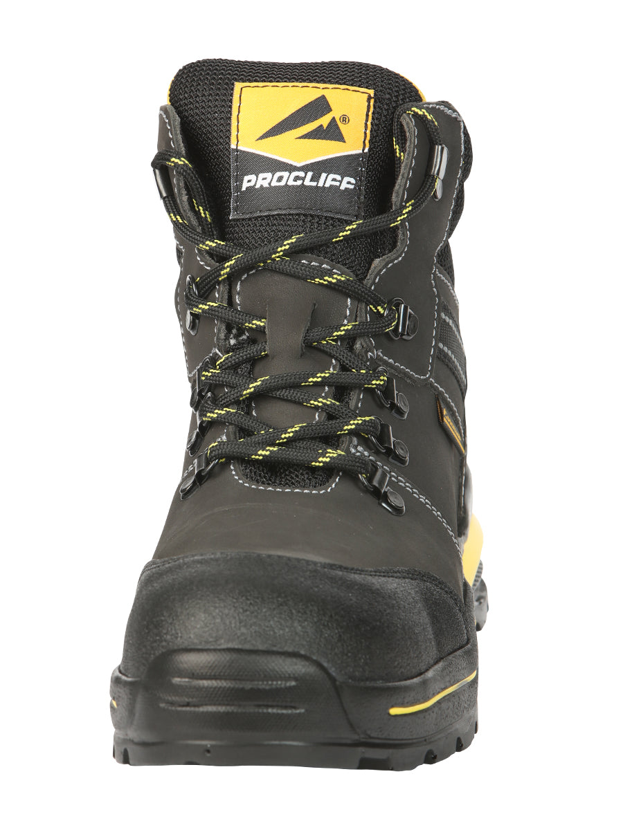 ProCliff Men’s Steel Toe Lace-up Work Shoes - Made in Mexico - Nubuck Grey 45288