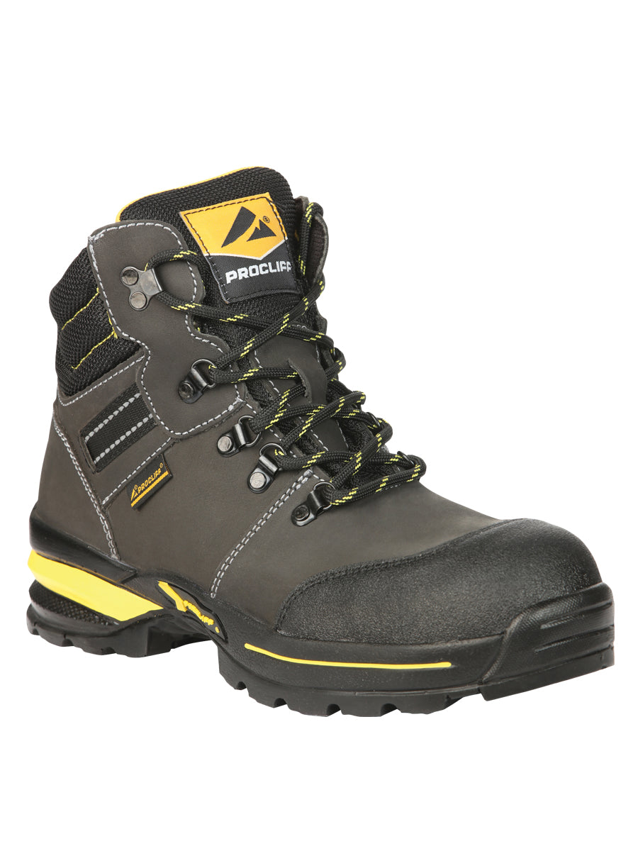 ProCliff Men’s Steel Toe Lace-up Work Shoes - Made in Mexico - Nubuck Grey 45288
