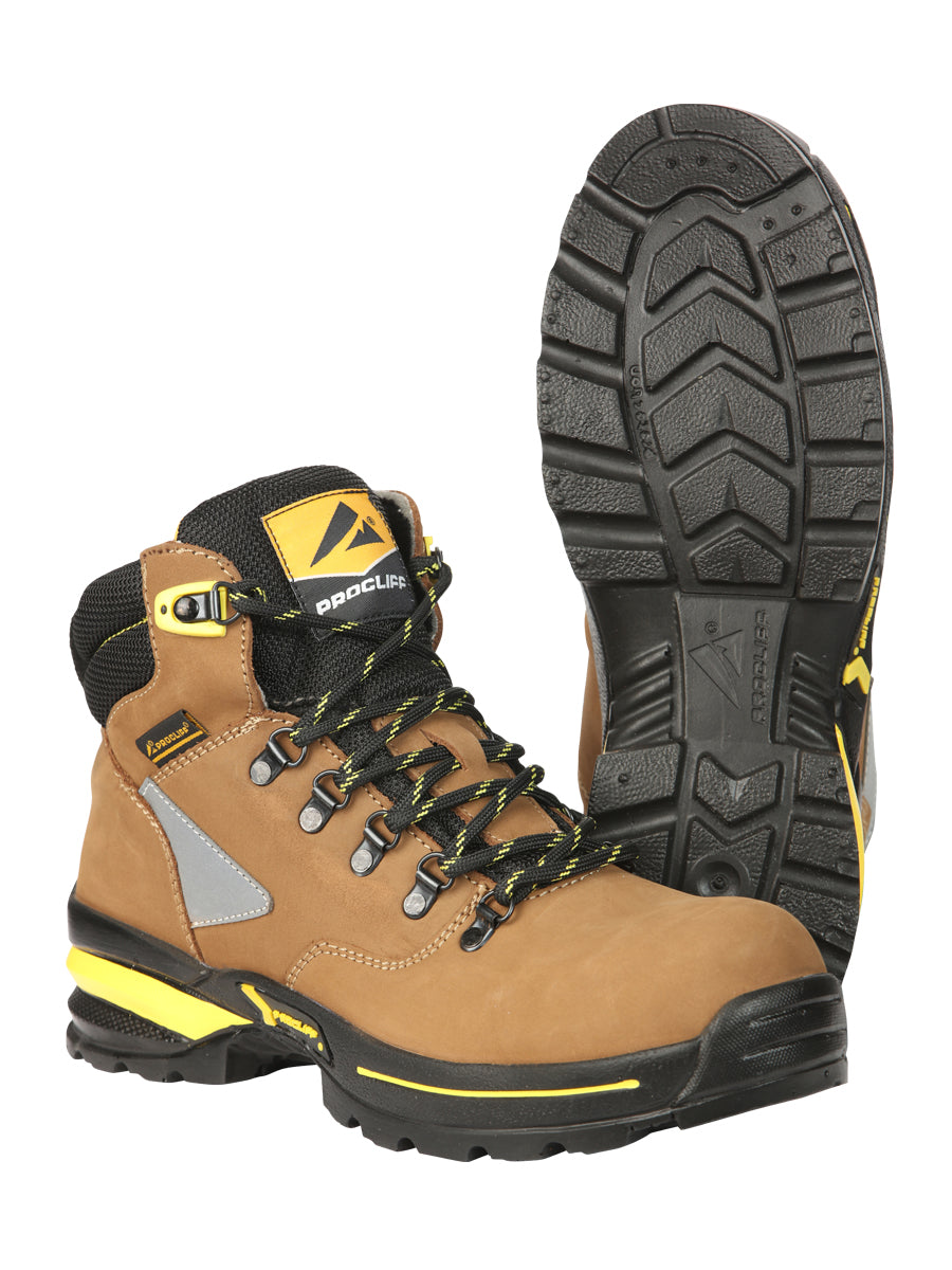 ProCliff Men’s Steel Toe Lace-up Work Shoes - Made in Mexico - Nubuck Maple 45289