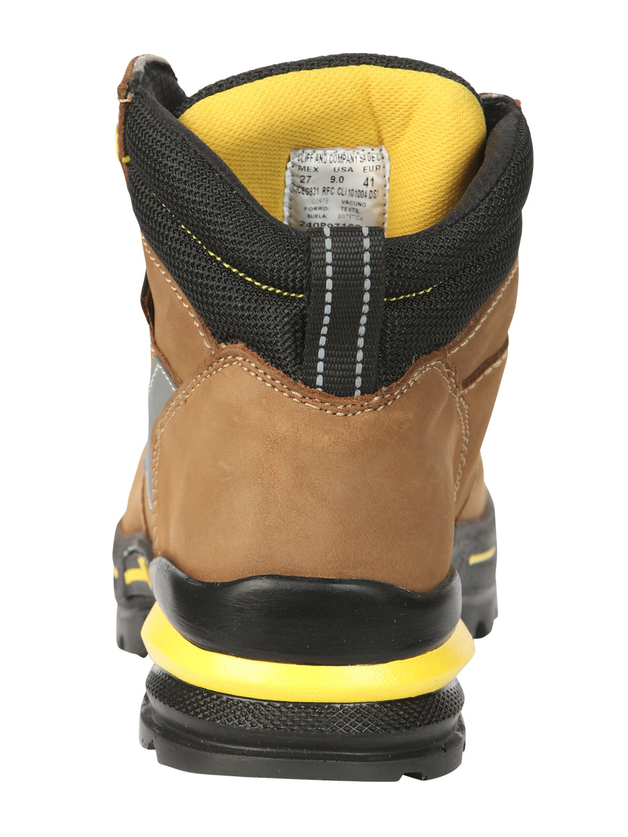 ProCliff Men’s Steel Toe Lace-up Work Shoes - Made in Mexico - Nubuck Maple 45289