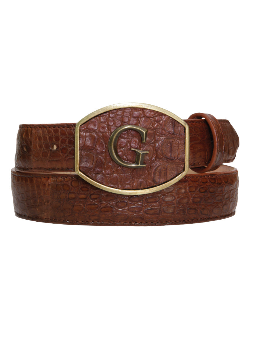 El General Exotic Caiman Belt in Cognac