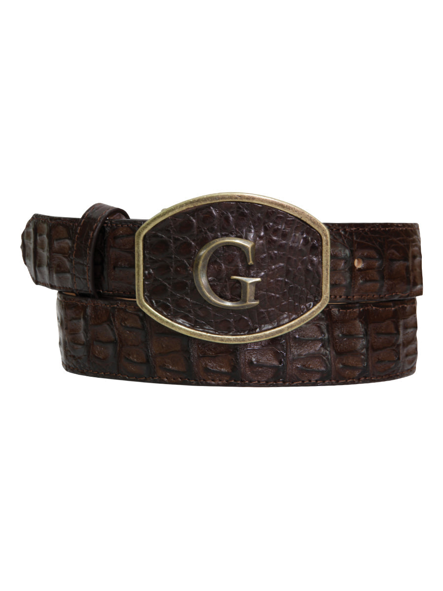 El General Exotic Caiman Belt in Brown