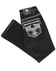 Centenario Men's Black Denim with White/Gray Embroidered Details
