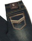 Centenario Men's Tinted Green Denim with Embroidered Details