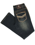 Centenario Men's Tinted Green Denim with Embroidered Details