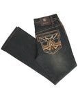Centenario Men's Tinted Brown Denim with Embroidered Details