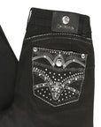 Centenario Hip-Up Bootcut Denim Jeans in Black