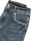 Centenario Hip-Up Bootcut Denim Jeans in Dark Blue
