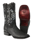 El General Men's Python Imitation Rodeo Boots in Black
