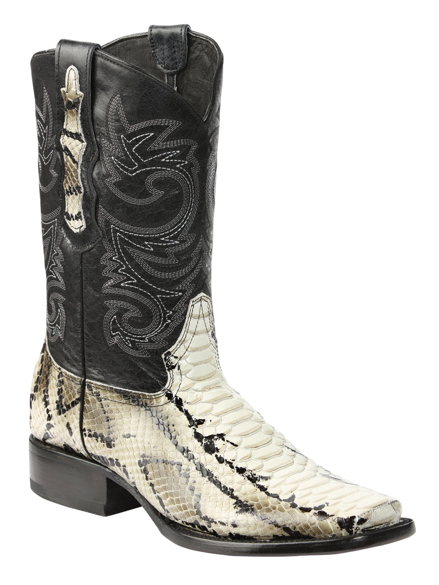 El General Men's Python Imitation Rodeo Boots in Natural