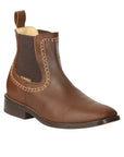 El General Men's Leather Ankle Boots in Brown