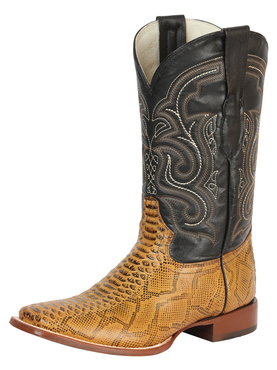 El General Men's Python Imitation Rodeo Boots in Honey