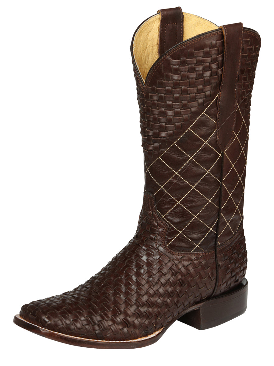 El General Men's Petatillo Leather Rodeo Boots in Brown