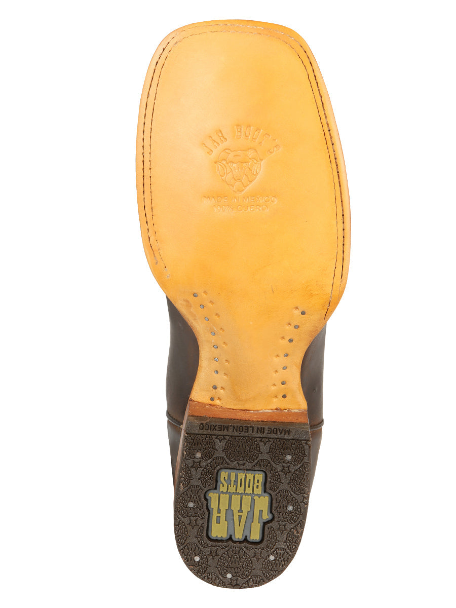 Jar Boots Men's Leather Cowboy Boots - Made in Mexico - Natural/Orix 45475