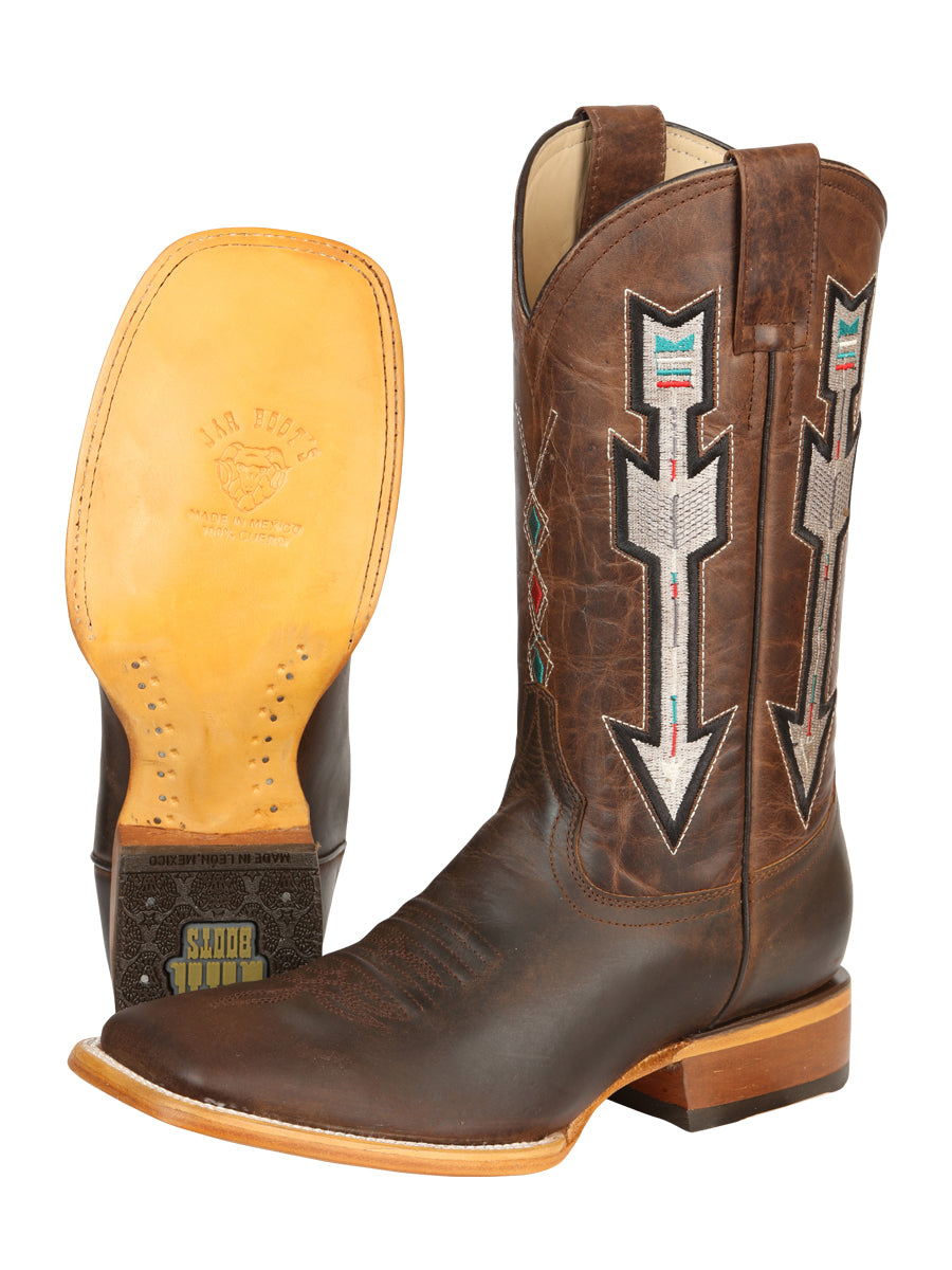Jar Boots Men's Leather Cowboy Boots - Made in Mexico - Natural/Orix 45475
