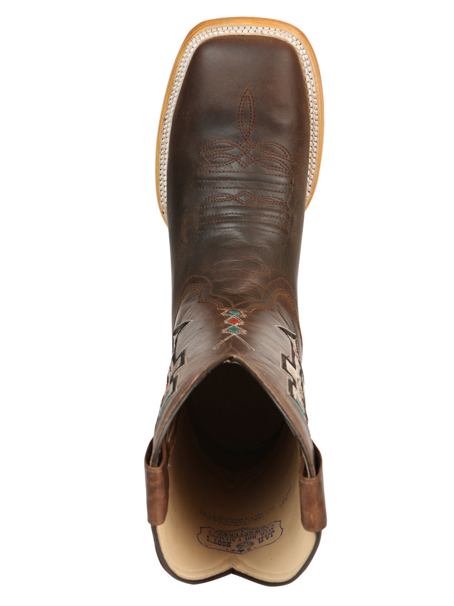 Jar Boots Men's Leather Cowboy Boots - Made in Mexico - Natural/Orix 45475