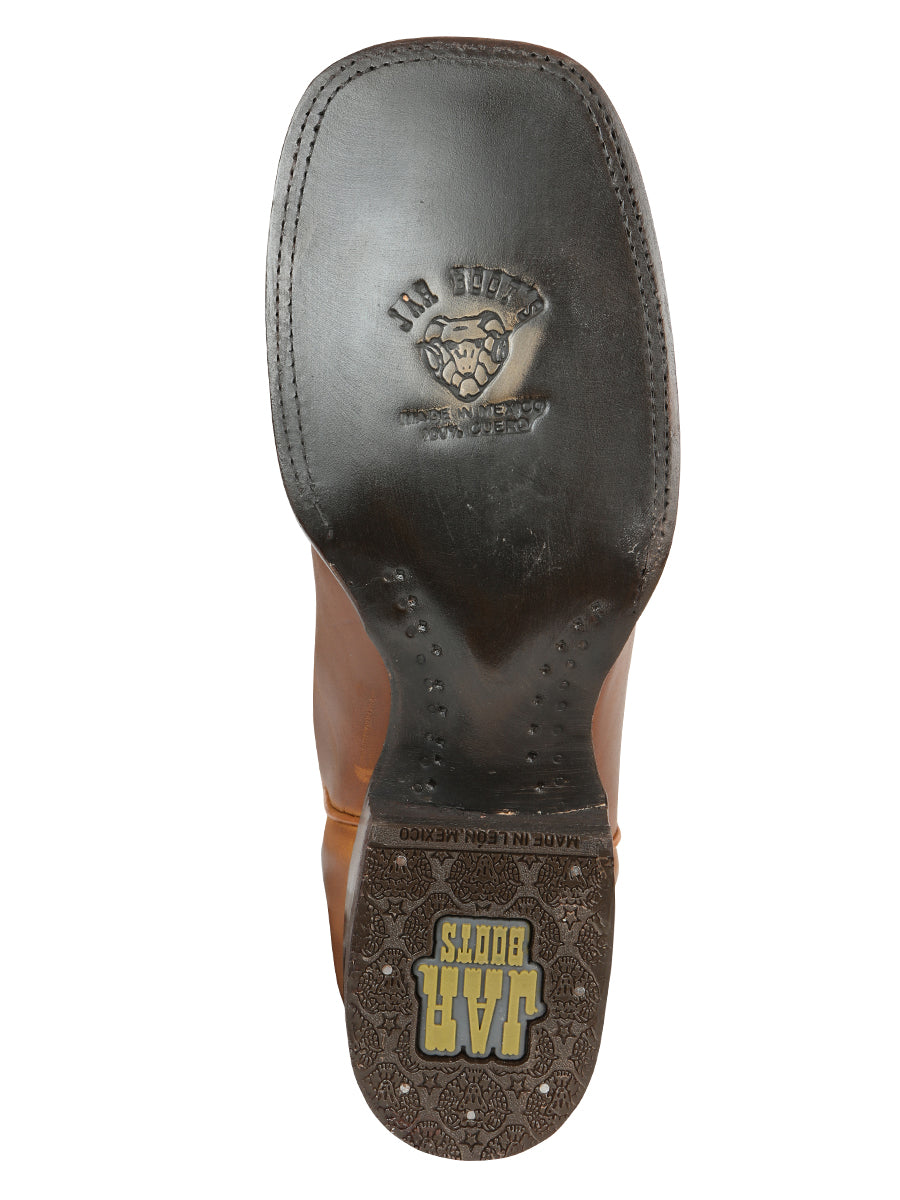 Jar Boots Men's Leather Cowboy Boots - Made in Mexico - Cognac Brown 45476