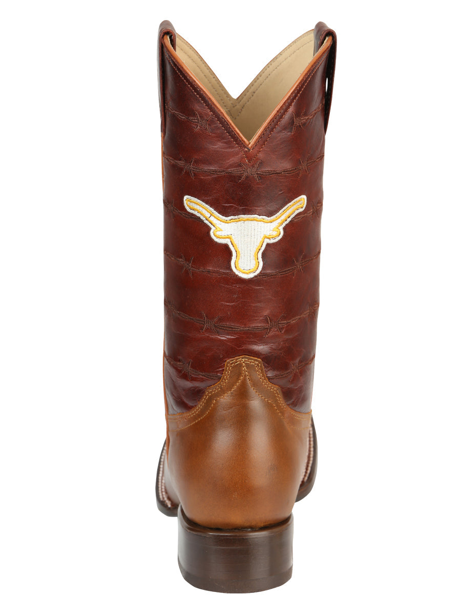 Jar Boots Men's Leather Cowboy Boots - Made in Mexico - Cognac Brown 45476