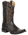 El General Men's Exotic Caiman Belly Cowboy Boots in Brown