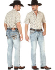 Centenario Men's Premium Denim Boot Cut Pants in Medium Blue