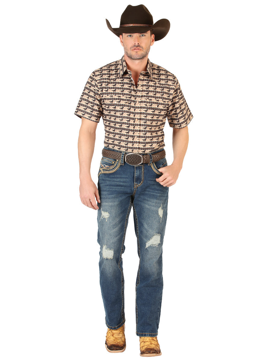 Centenario Men's Bootcut Jeans in Dark Blue