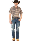 Centenario Men's Bootcut Jeans in Dark Blue