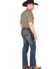 Centenario Men's Bootcut Jeans in Dark Blue