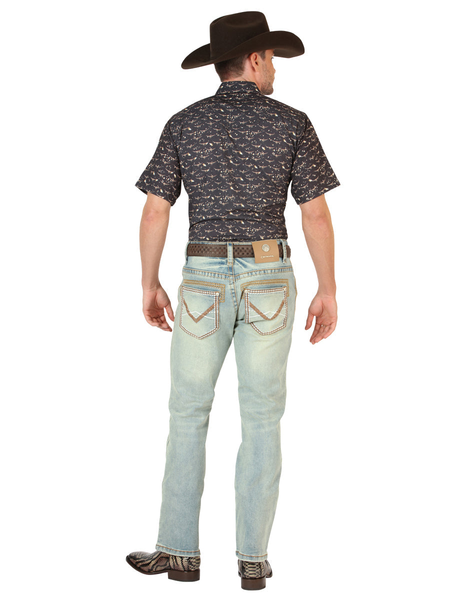 Centenario Men's Bootcut Jeans in Light Blue