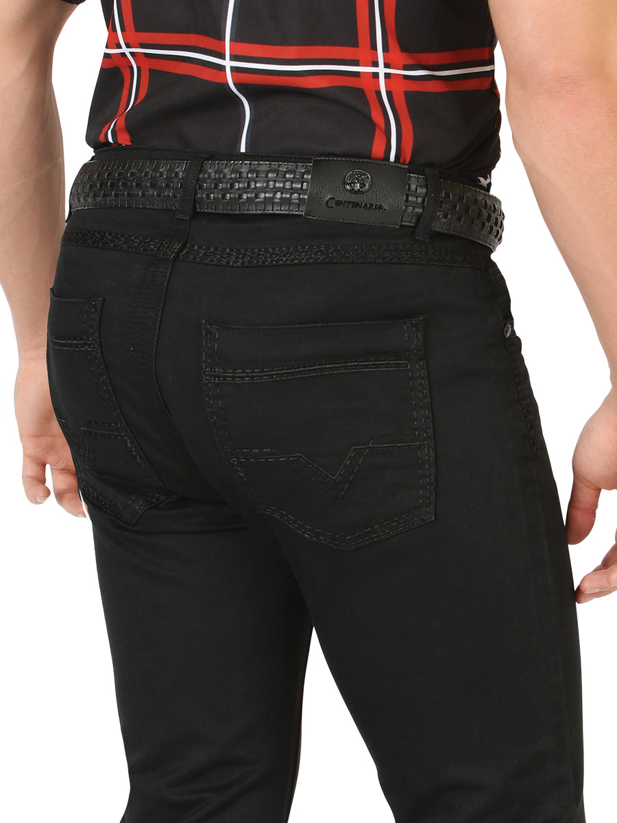 Centenario Slim Fit Denim Pants in Black