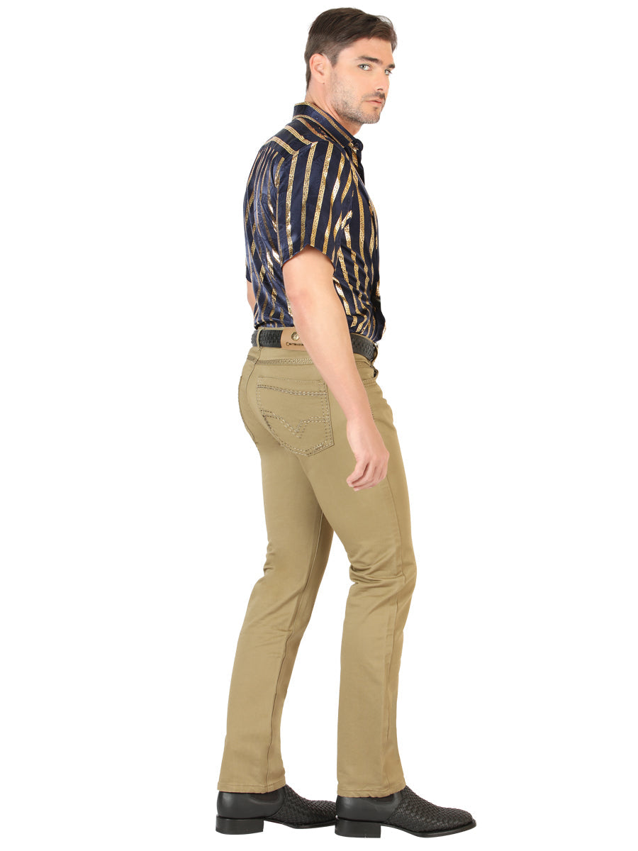 Centenario Slim Fit Denim Pants in Khaki