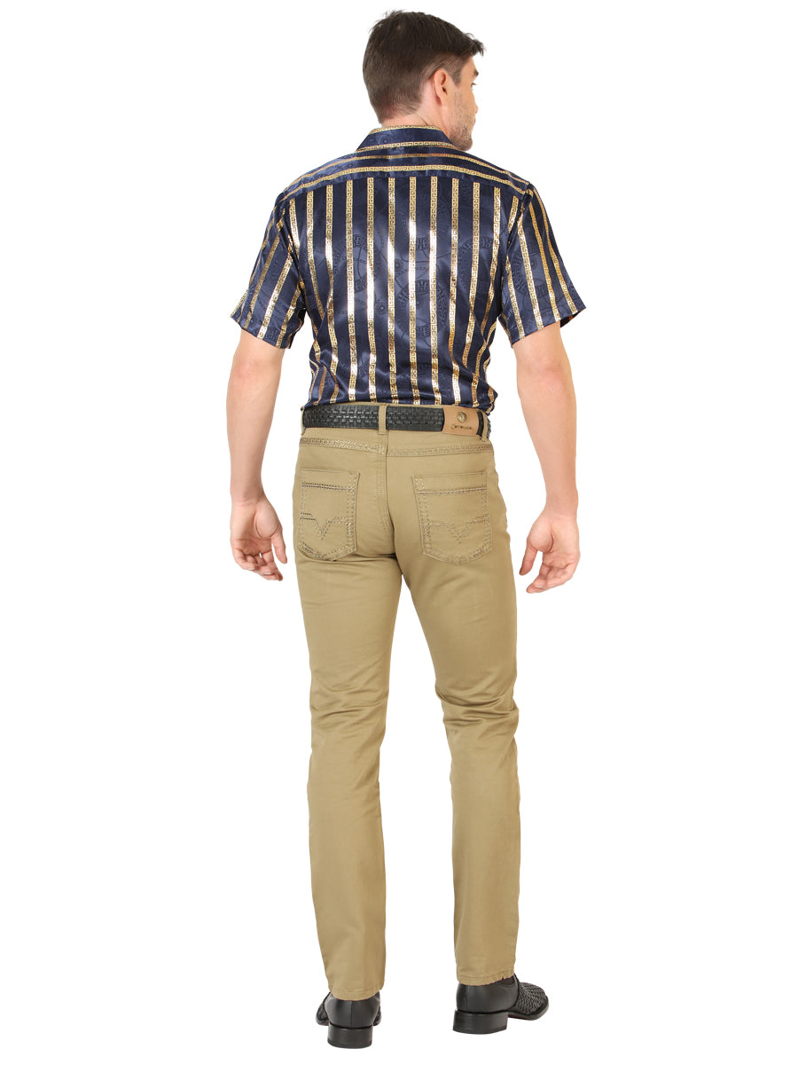 Centenario Slim Fit Denim Pants in Khaki