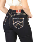Centenario Women's Bootcut Denim Jeans in Medium Blue