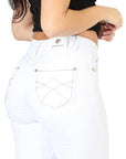 Centenario Women's Bootcut Denim Jeans in White