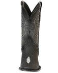 El General Men’s Leather Cowboy Boots - Embossed Stingray Print - Black 45566