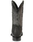 El General Men’s Leather Cowboy Boots - Embossed Stingray Print - Black 45566