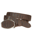 El General Men's Western Belt — Imitation Python in Brown