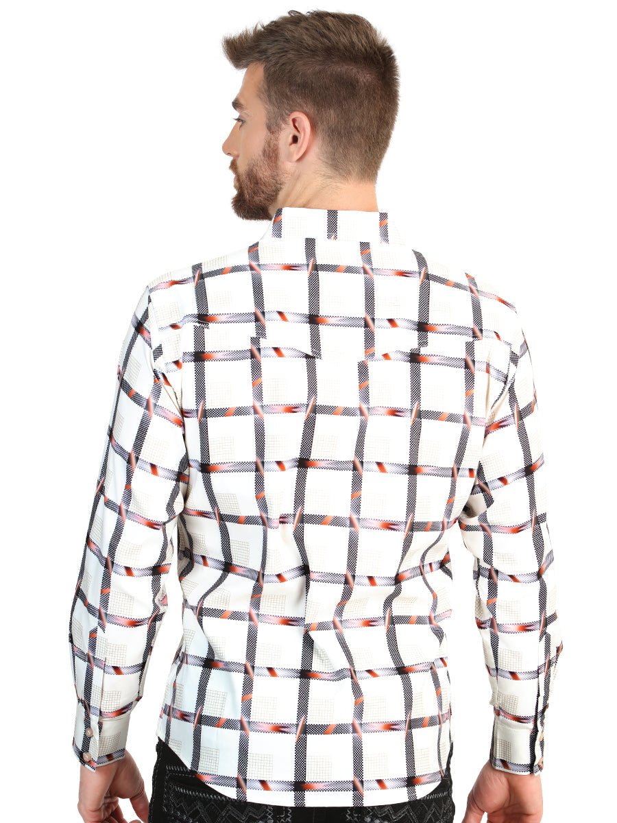 El General Men's Long Sleeve Western Shirt in White