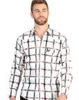 El General Men's Long Sleeve Western Shirt in White