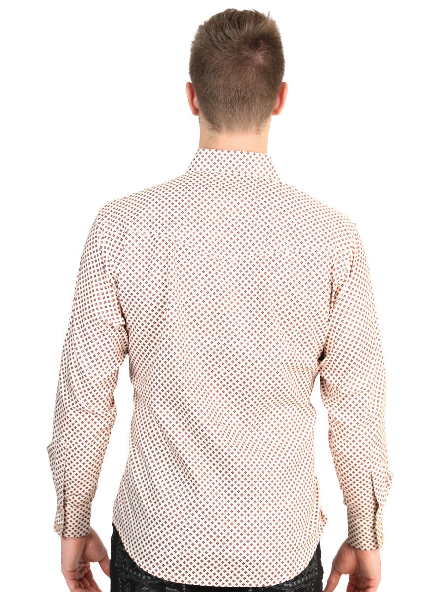 El General Men's Slim Fit Long Sleeve Western Shirt in Khaki