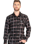 El General Men's Long Sleeve Western Shirt in Black