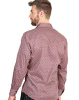 El General Men's Long Sleeve Western Shirt in Burgundy